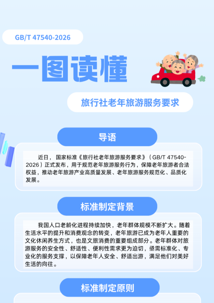 图解+全文丨国家标准《旅行社老年旅游服务要求》